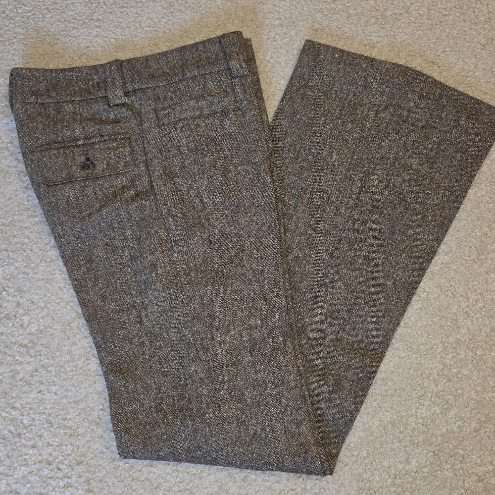 Club Monaco Brown Flare Pants Wool Blend